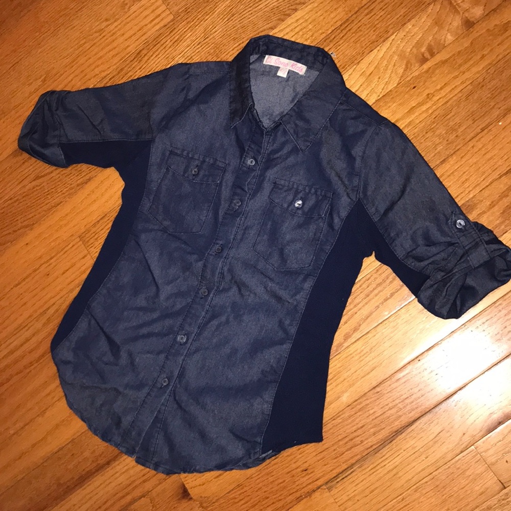 Girls denim button down shirt